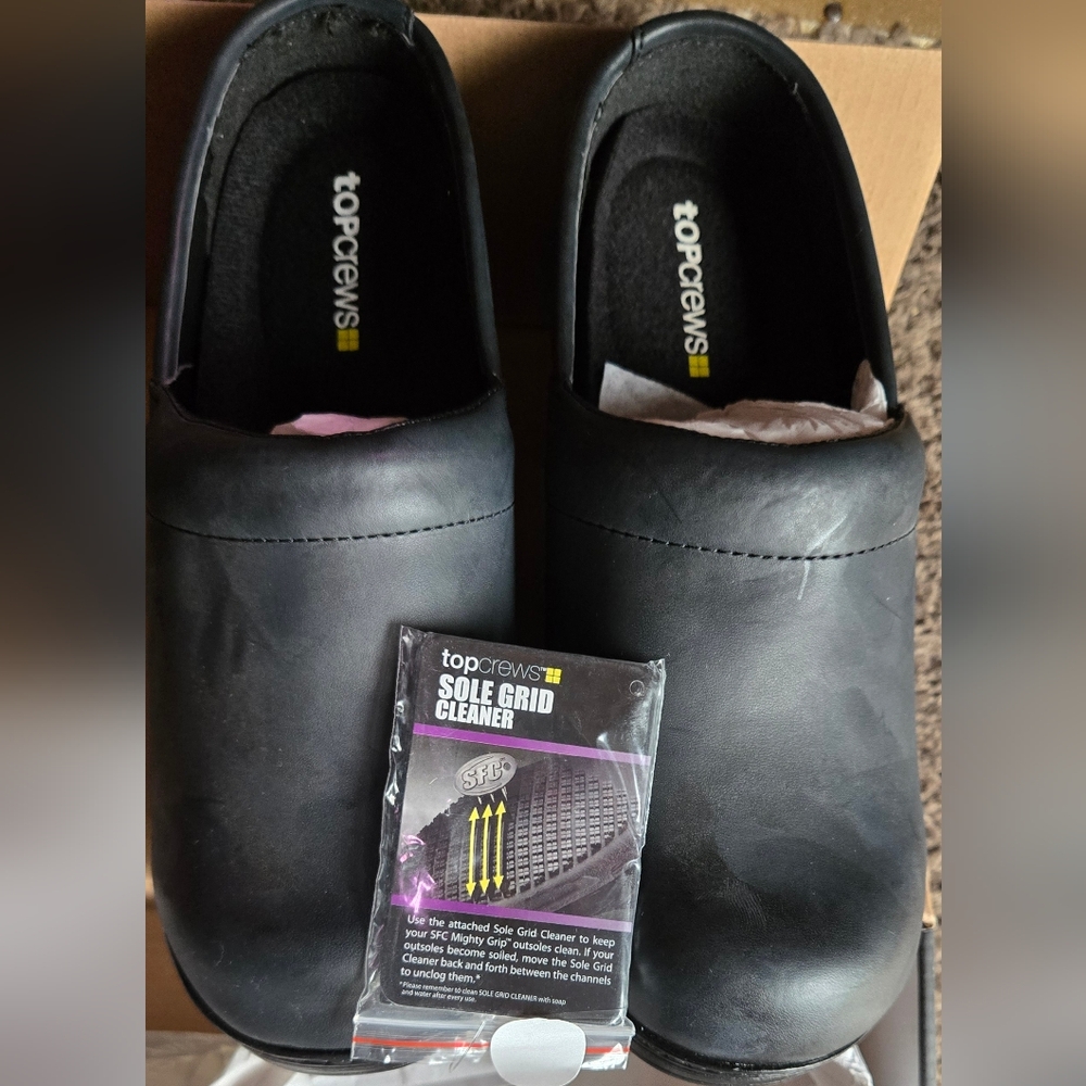 Dansko -Shoes For Crews Black Non Slip Mule Clogs Sz7.5 NEW IN BOX - Picture 2 of 9